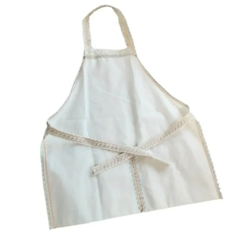 Vintage 70s Embroidered Kids Play Apron Pockets Chickens Farmhouse Handmade